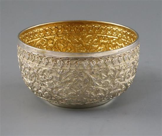 An Indian Lucknow silver small bowl, 9 oz.